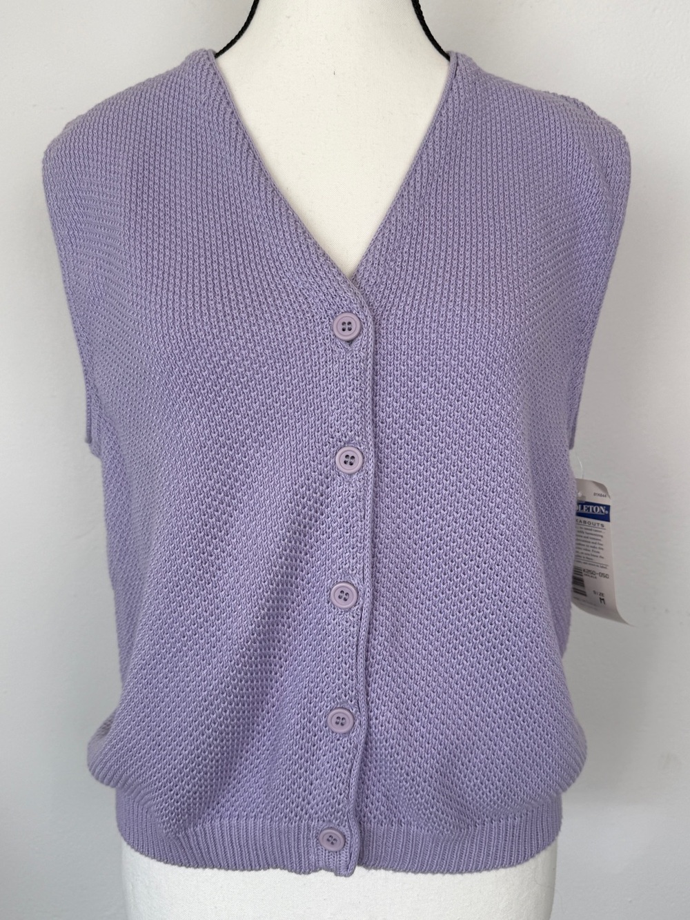NWT Vintage Pendleton Knockabouts Size M Purple Cotton Sweater Vest Cardigan